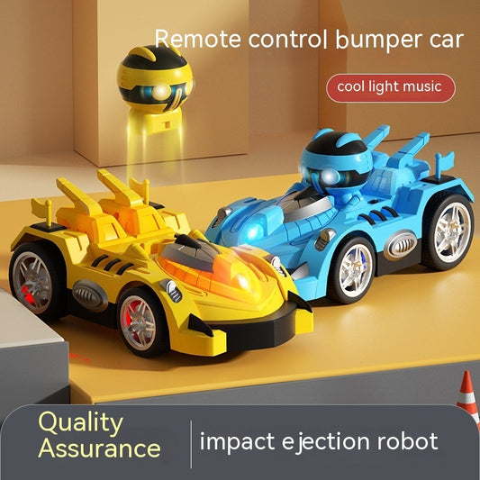 Light Cartoon Remote Control Bumper Car Double Battle Toy